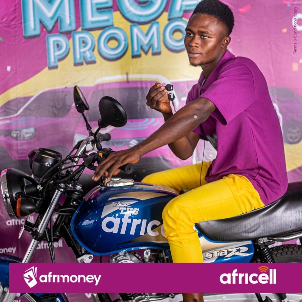 23-Year-Old Ibrahim Kargbo Wins Mega Promo TVS Motorbike